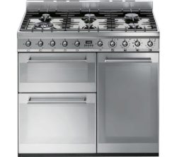 SMEG Symphony 90 cm Dual Fuel Range Cooker - Stainless Steel